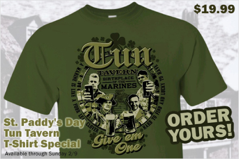 Carousel slide for olive green Tun Tavern t-shirt